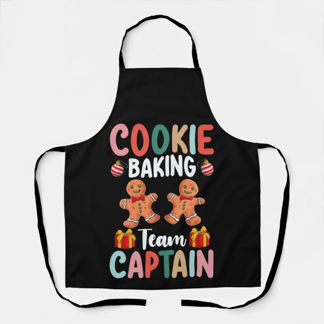 Cookie Baking Team Kapitän Familie Weihnachten Schürze (Vorderseite)
