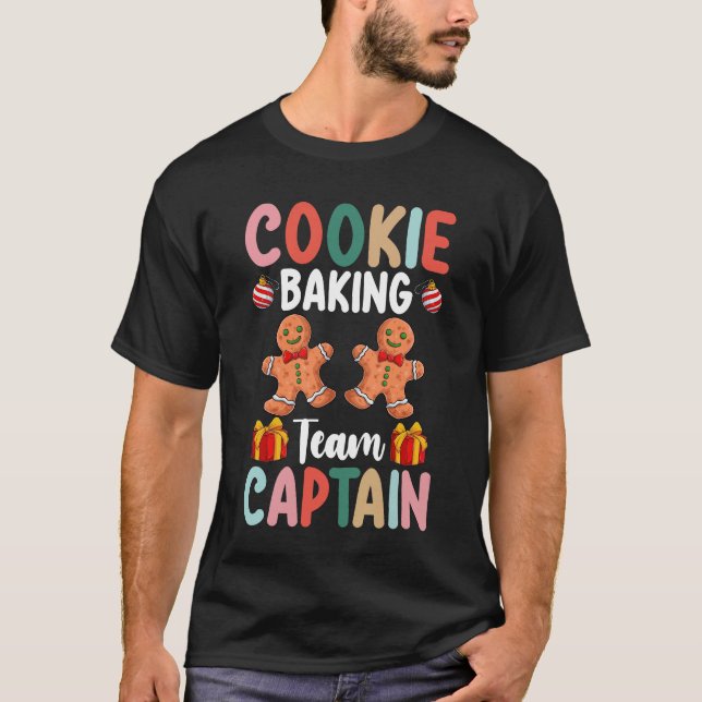 Cookie Baking Team Kapitän Familie Weihnachten T-Shirt (Vorderseite)
