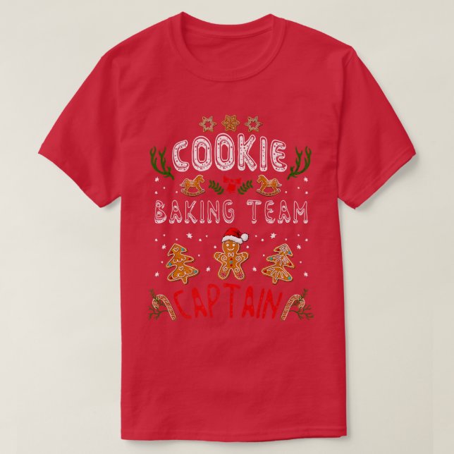 Cookie Baking Team Kapitän Funny Gingerbread Chri T-Shirt (Design vorne)