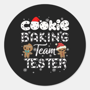 Cookie Baking Team Test Gingerbread Christmas Runder Aufkleber
