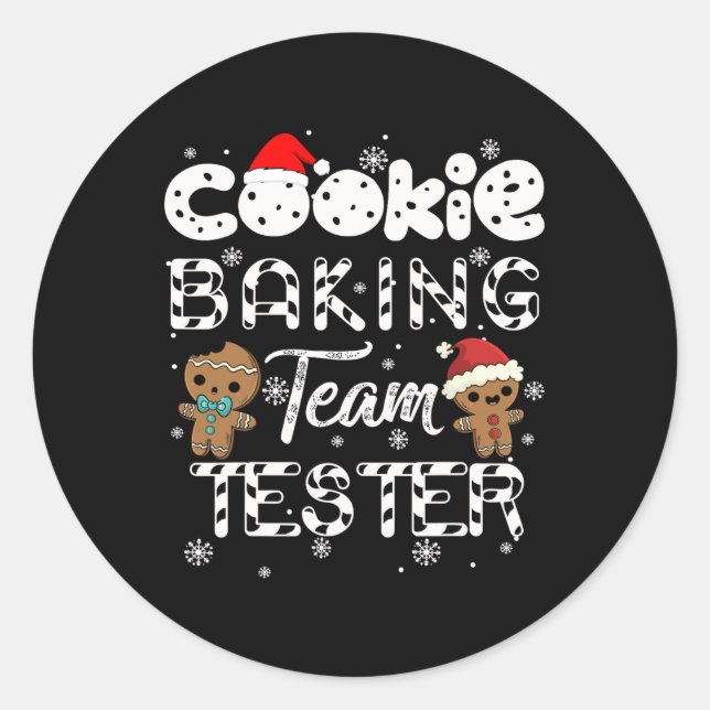 Cookie Baking Team Test Gingerbread Christmas Runder Aufkleber (Vorderseite)