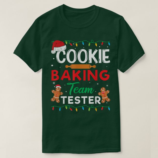 Cookie Baking Team Tester Gingerbread Funny Christ T-Shirt (Design vorne)