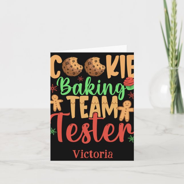 Cookie Baking Team Tester Name Holiday Toddler T S Karte (Vorderseite)
