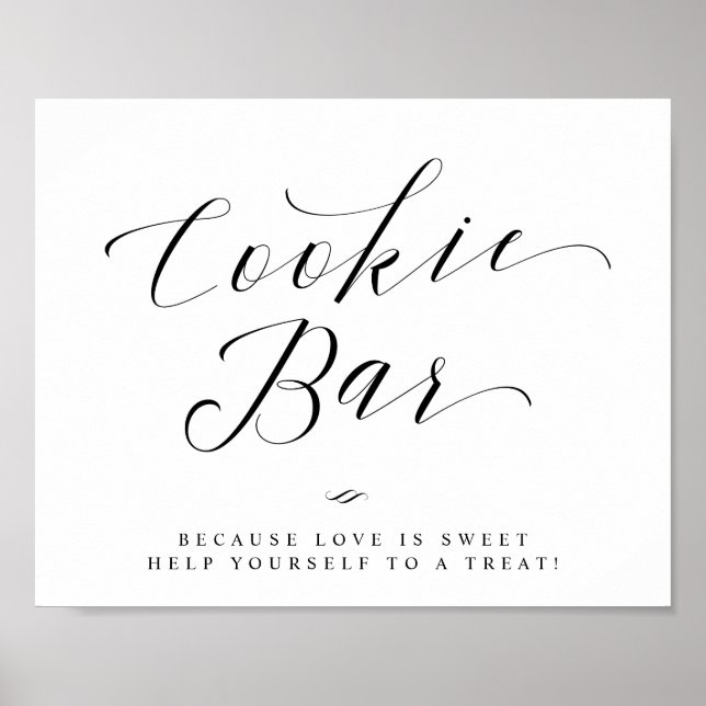 Cookie Bar Chic Brautparty- oder Hochzeitsschild Poster (Vorne)