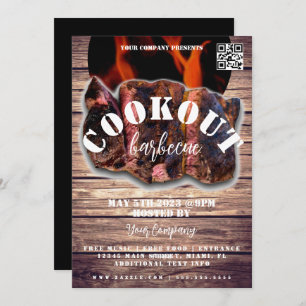 Cookie Barbecue Steak Event Company Party Flyer Einladung