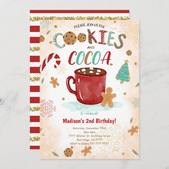 Cookie Birthday Einladung (Vorne/Hinten)