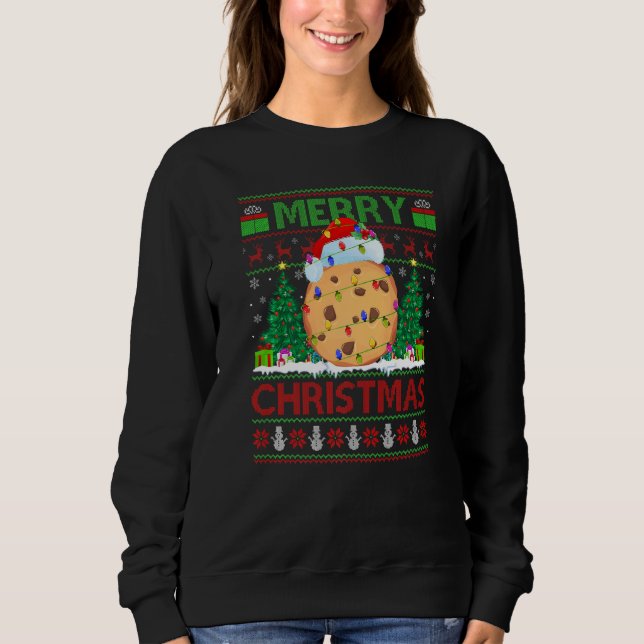 Cookie Biscuit  Xmas Tree Ugly Santa Cookie Christ Sweatshirt (Vorderseite)