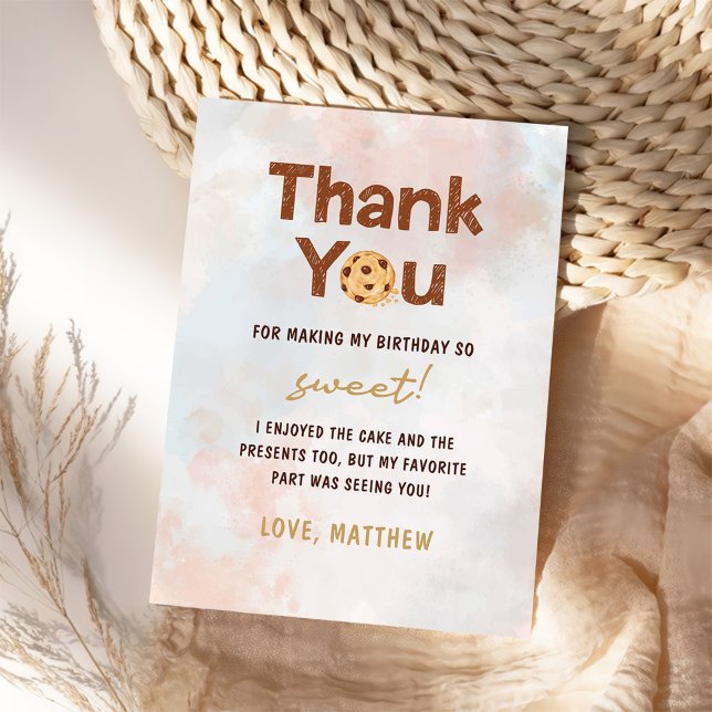 Cookie Boy Birthday Party Dankeskarte (Von Creator hochgeladen)