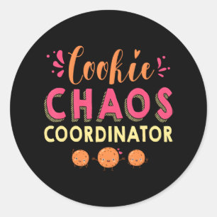 Cookie Chaos Koordinator Funny Camping Scouting Runder Aufkleber