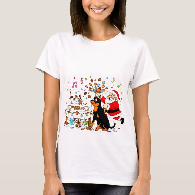Cookie Chaos: Santa’s Sweet & Silly Pet Party T-Shirt (Vorderseite)