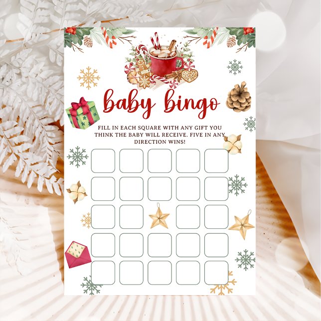 Cookie Cocoa Christmas Baby Bingo Baby Showspiel Einladung (Von Creator hochgeladen)