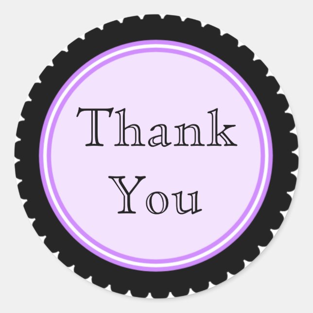 Cookie Cut Black Lila Danke Stickers (Vorderseite)