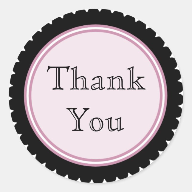Cookie Cut Black Pink Danke Stickers (Vorderseite)