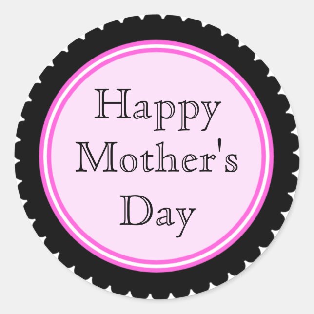 Cookie Cutter Hot Pink Mother's Day Stickers (Vorderseite)