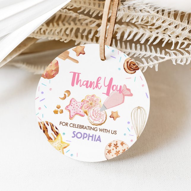 Cookie Decoration Geburtstagsparty Geschenkanhänger (Cookie Decorating Party Birthday Party Round Favor Tags)