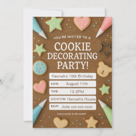 Cookie Decoration Holz Geburtstagseinladung Einladung