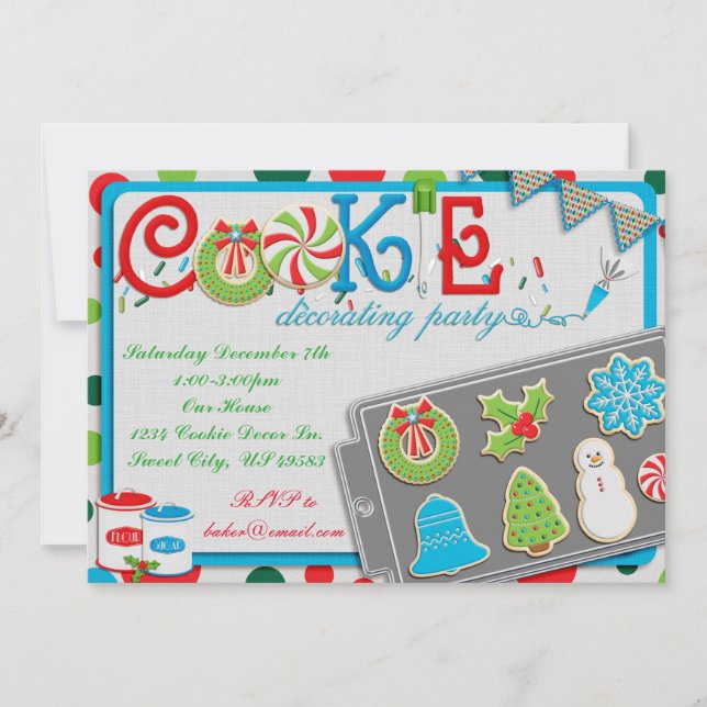 Cookie Decoration von Party Einladung (Vorderseite)