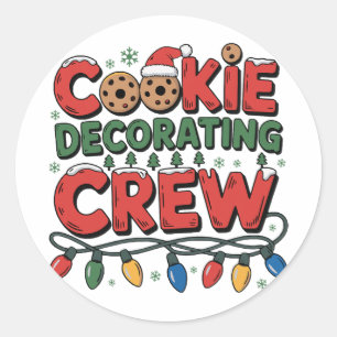Cookie-Dekorations-Crew Weihnachts-König-Ker-Santa Runder Aufkleber