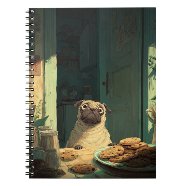 Cookie Diief Mops SpiralNotebook Notizblock (Vorderseite)