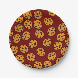 Cookie-Druck auf braunen Tellern Pappteller