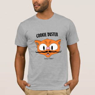 COOKIE DUSTER Funny Cartoon Mustache Cat T-Shirt
