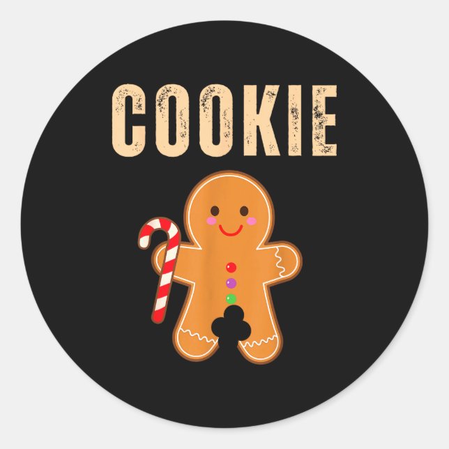 Cookie Eater Funny Christmas Couples Matching  Runder Aufkleber (Vorderseite)