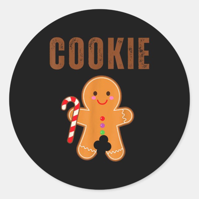 Cookie Eater Funny Christmas Couples Matching  Runder Aufkleber (Vorderseite)