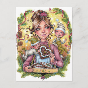Cookie Elves Postcard Postkarte