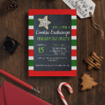 Cookie Exchange Chalkboard Rot und Grün Streifen l Einladung<br><div class="desc">Feiern Sie die Feiertage in süßem Stil mit diesen Cookie Exchange Einladungen. Jedes Feld ist vollständig anpassbar,  um genau zu sagen,  was Sie gewollt haben!</div>