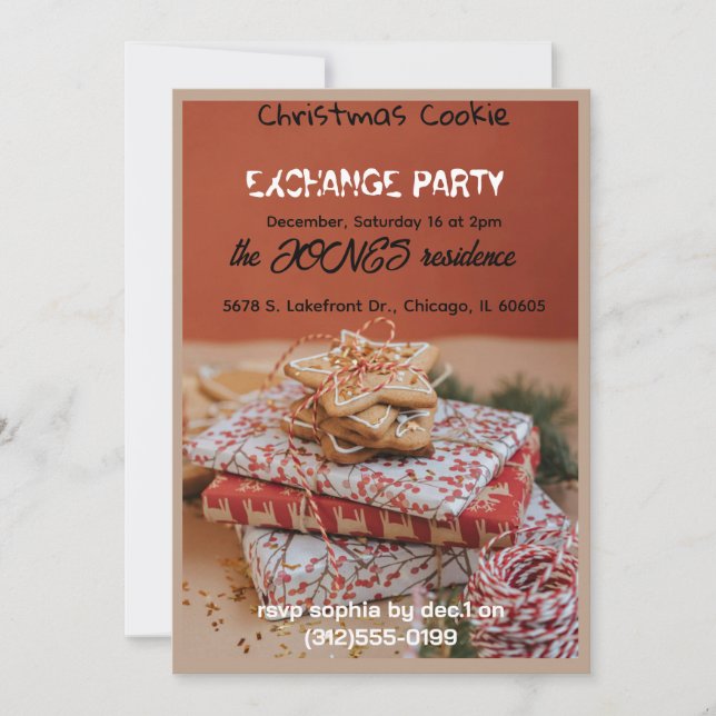 Cookie Exchange Christmas Party Invitation Einladung (Vorderseite)
