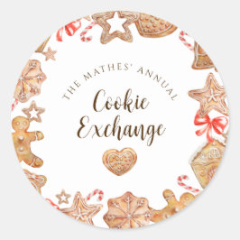 Cookie Exchange-Feier Runder Aufkleber