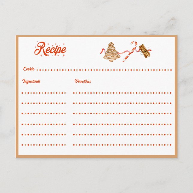 Cookie Exchange Feiertagspostkarte (Vorderseite)