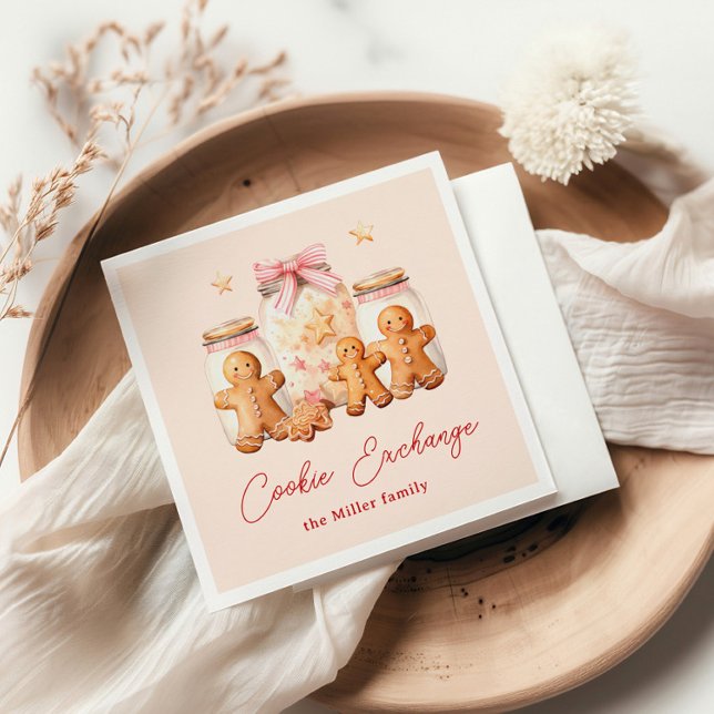 Cookie Exchange Gingerbread Man Blush Serviette (Von Creator hochgeladen)