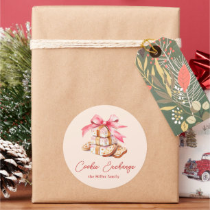 Cookie Exchange Gingerbrot Blush Runder Aufkleber