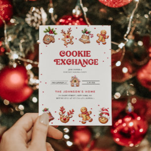 Cookie Exchange Holiday Gingerbrot Einladung