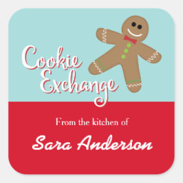 Cookie Exchange, Lebkuchen, aus der Küche von Quadratischer Aufkleber