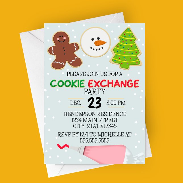 Cookie Exchange-Party Einladung (Christmas Cookie Exchange Party Invitation | Modern Cookie Clipart )