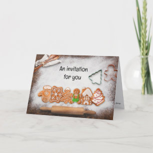 Cookie Exchange Weihnachts-Party Gingerbread Thema Einladung