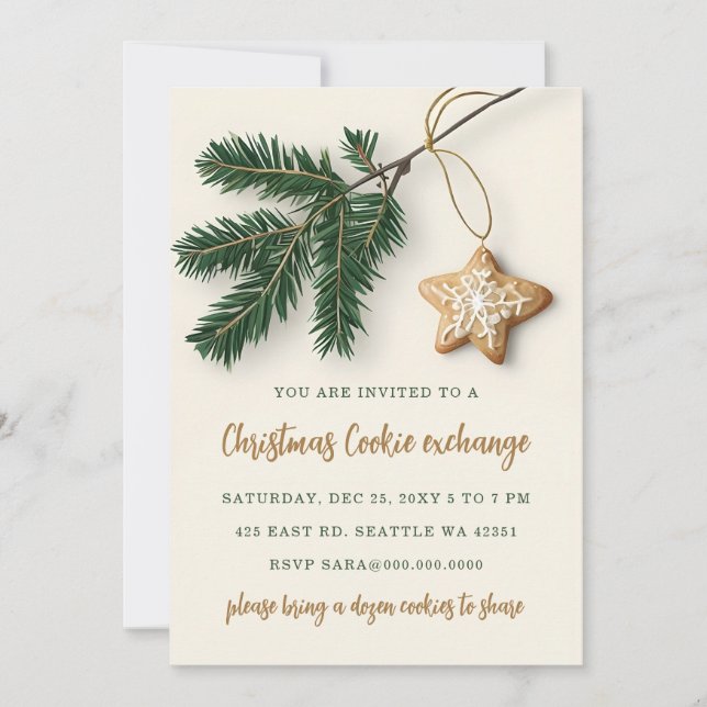 Cookie Exchange Weihnachtsweihnachtsgebäck Einladung (Vorderseite)