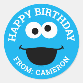 Cookie Face Art | Happy Birthday Gift Tag Runder Aufkleber