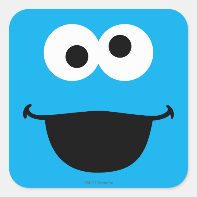 Cookie Face Art Quadratischer Aufkleber (Vorderseite)