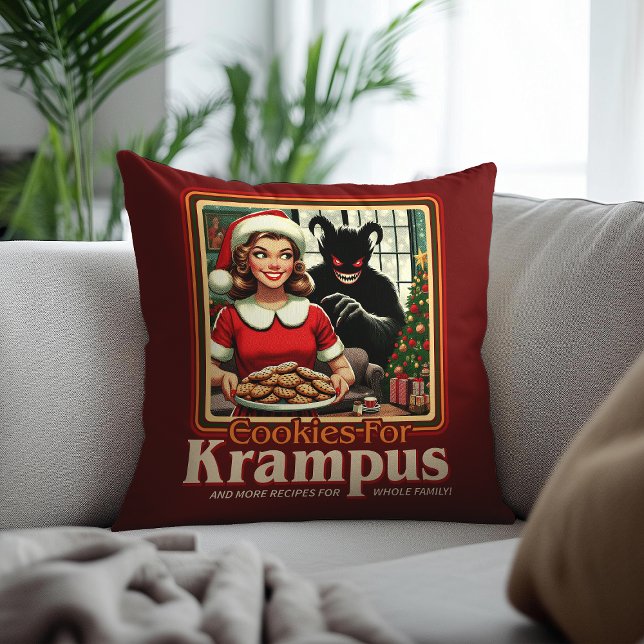 Cookie For Krampus Merry Krampus Christmas Horror Kissen (Von Creator hochgeladen)