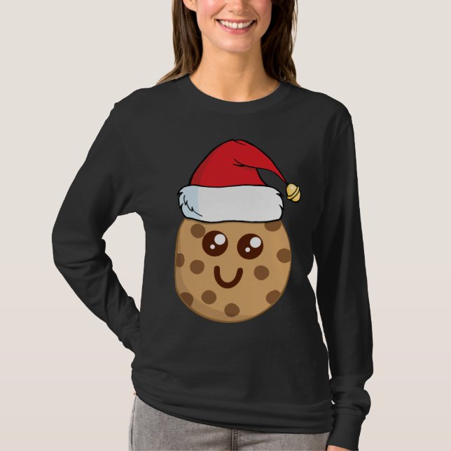 Cookie For Santa Cute Wearing a Santa Hat T-Shirt (Vorderseite)