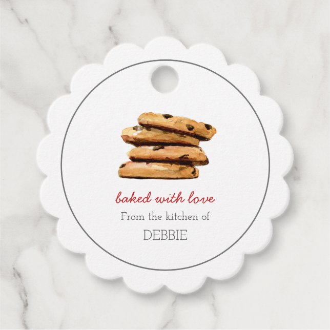 COOKIE gebacken mit Liebe Holiday Bäcker Gefallen  Geschenkanhänger (Vorderseite)