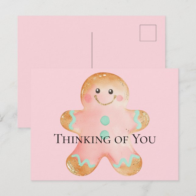 Cookie Gold Blush Pink Minze Denken Sie an Sie Postkarte (Vorne/Hinten)