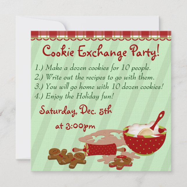 Cookie Holiday Party Einladung (Vorderseite)