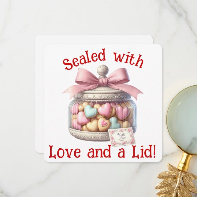 Cookie Jar - Valentine's Day Card Dankeskarte (Vorderseite/Rückseite Beispiel)