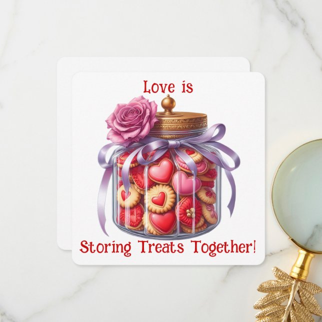 Cookie Jar - Valentine's Day Card Dankeskarte (Vorderseite/Rückseite Beispiel)