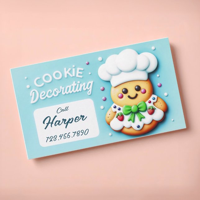 Cookie Koch Cookie Dekoration Visitenkarte (Cute cookie decoration cookie chef business card)