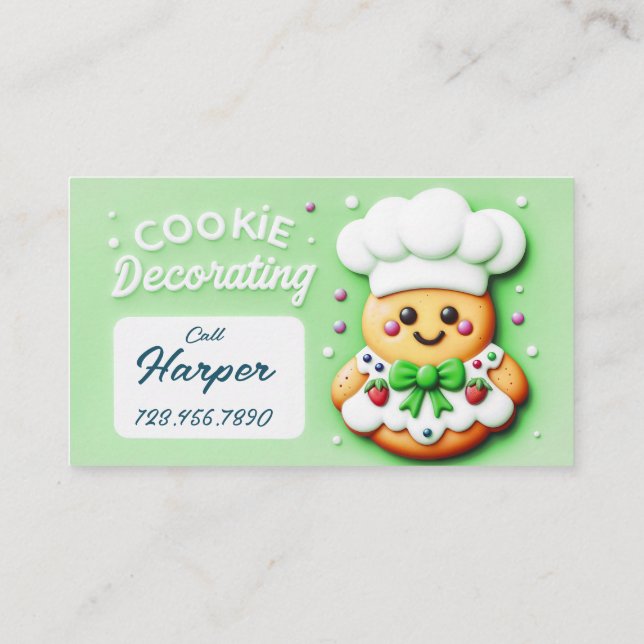 Cookie Koch Cookie Dekoration Visitenkarte (Rückseite)